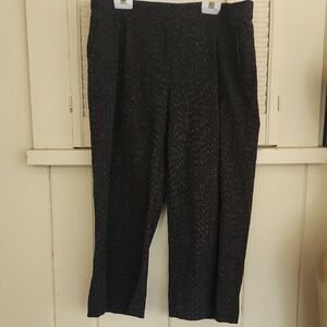 Eileen Fisher Black Dress Pants Classic Wide Leg Cropped .  Organic Cotton